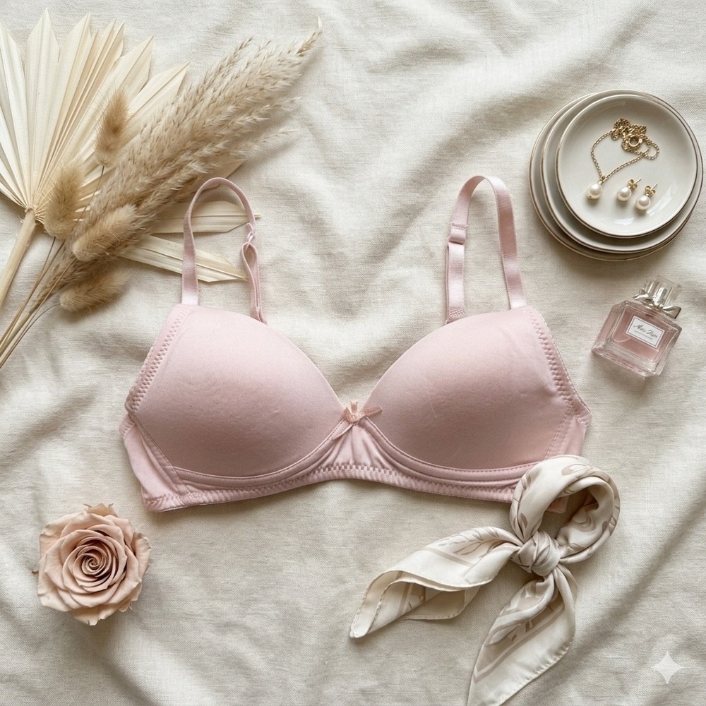 Tahari Light Pink T-Shirt Bra 36B Wireless‎ Padded Everyday Comfort